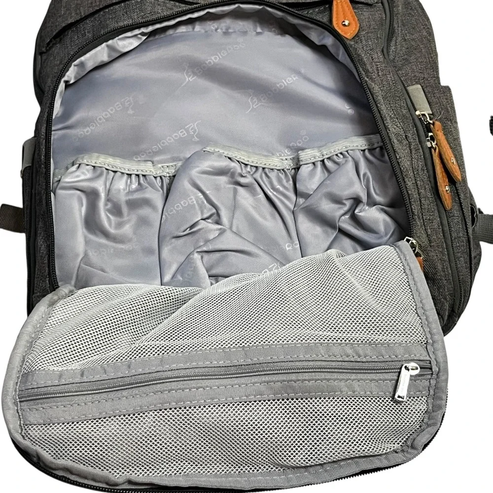 BabbleRoo Diaper Bag Backpack Large Capacity Travel Baby Bag‎ Gray 2984